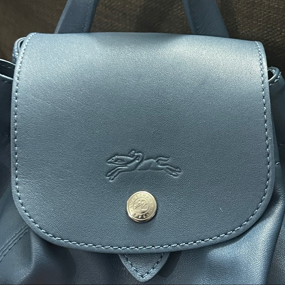 😃SOLD 😃 Extra Small Longchamp Le Pliage Cuir Backpack - Picture 8 of 16